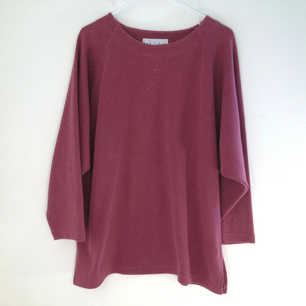 Vintage Style New York Style Sweatshirt Rose Sz Large NICE Casual to Dressy